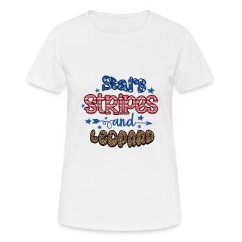 Stars Stripes and Leopard - Frauen T-Shirt atmungsaktiv - Weiß - Vorne - AI Model Female 172 dark (172cm)