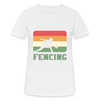 Fechten Retro Kandidat Geschenk - Frauen T-Shirt atmungsaktiv - Weiß - Vorne - AI Model Female 172 dark (172cm)