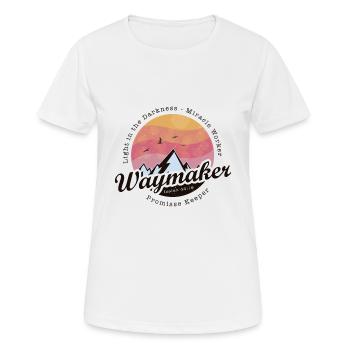 Verset biblique vintage - Waymaker Promise Keeper - T-shirt respirant Femme - blanc - Devant - AI Model Female 172 dark (172cm)