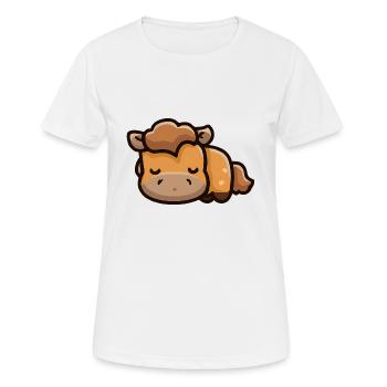 Joli cheval dort - T-shirt respirant Femme - blanc - Devant - AI Model Female 172 dark (172cm)