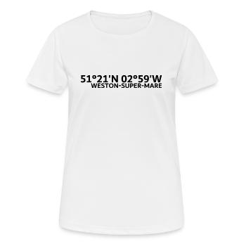 Weston-super-Mare coordinates - Women's Breathable T-Shirt - white - Front - AI Model Female 172 dark (172cm)