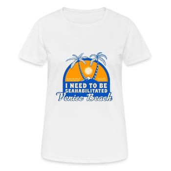 J’ai besoin d’être séahabilité Venice Beach Summer - T-shirt respirant Femme - blanc - Devant - AI Model Female 172 dark (172cm)