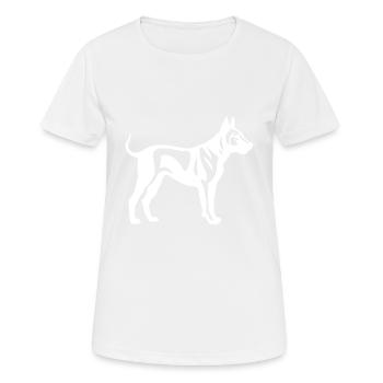 Silhouette de chien Bull Terrier - T-shirt respirant Femme - blanc - Devant - AI Model Female 172 dark (172cm)