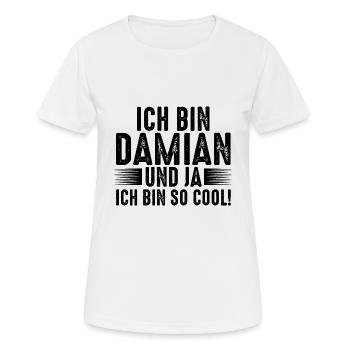 Vorname Damian - Frauen T-Shirt atmungsaktiv - Weiß - Vorne - AI Model Female 172 dark (172cm)