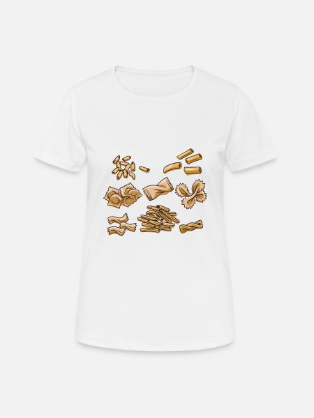 Pasta Arten Spaghetti Nudel Italien - Frauen T-Shirt atmungsaktiv - Weiß
