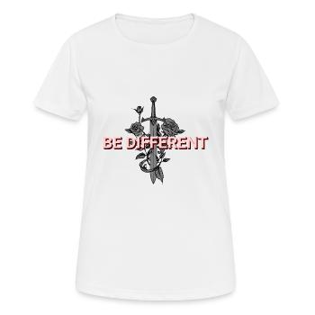 BE DIFFERENT – Red Rose Self-Love Positivity - Women's Breathable T-Shirt - white - Front - AI Model Female 172 dark (172cm)