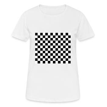 schachbrettartig - Frauen T-Shirt atmungsaktiv - Weiß - Vorne - AI Model Female 172 dark (172cm)