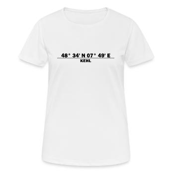 Kehl Koordinaten - Frauen T-Shirt atmungsaktiv - Weiß - Vorne - AI Model Female 172 dark (172cm)