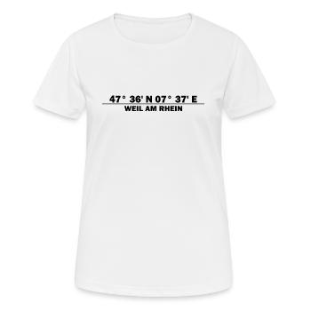 Parce que les coordonnées sur le Rhin - T-shirt respirant Femme - blanc - Devant - AI Model Female 172 dark (172cm)