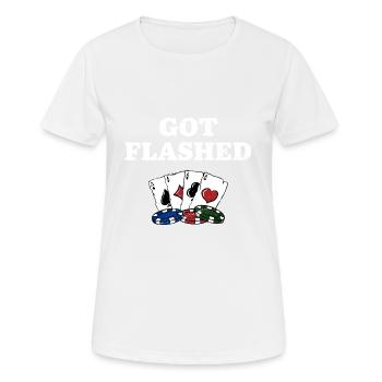 Got Flashed Card Games Casino Card Player - T-shirt respirant Femme - blanc - Devant - AI Model Female 172 dark (172cm)