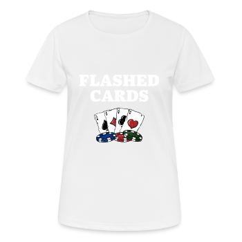 Flashed Cards Card Games Casino Card Player - Frauen T-Shirt atmungsaktiv - Weiß - Vorne - AI Model Female 172 dark (172cm)