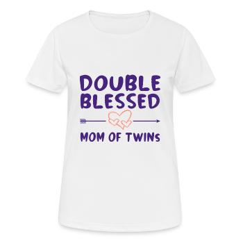 Jumelle Maman Vie Double - T-shirt respirant Femme - blanc - Devant - AI Model Female 172 dark (172cm)