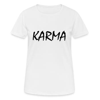 Karma - Frauen T-Shirt atmungsaktiv - Weiß - Vorne - AI Model Female 172 dark (172cm)