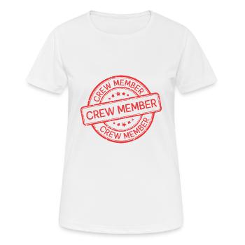 Crew Mitglied - Frauen T-Shirt atmungsaktiv - Weiß - Vorne - AI Model Female 172 dark (172cm)