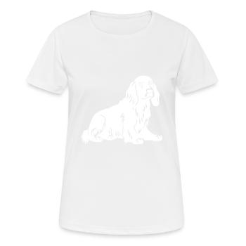 Cocker Spaniel Chien Silhouette - T-shirt respirant Femme - blanc - Devant - AI Model Female 172 dark (172cm)