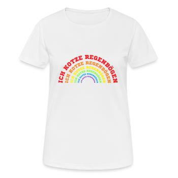 Ich kotze Regenbögen Bürosprüche Geschenk Kollegin - Frauen T-Shirt atmungsaktiv - Weiß - Vorne - AI Model Female 172 dark (172cm)