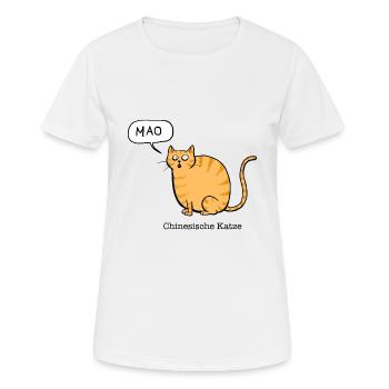 Chinesische Katze - Frauen T-Shirt atmungsaktiv - Weiß - Vorne - AI Model Female 172 dark (172cm)