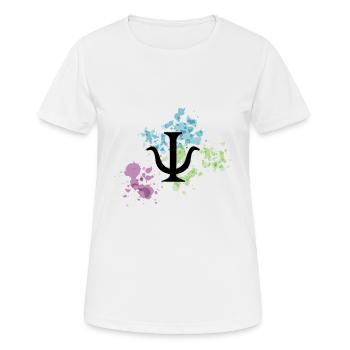Psychologie Zeichen Wasserfarbe Watercolor Kleckse - Frauen T-Shirt atmungsaktiv - Weiß - Vorne - AI Model Female 172 dark (172cm)