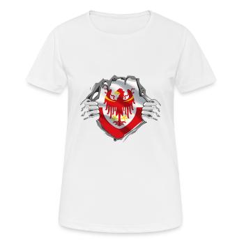 Véritable Tyrol du Sud & Tyrol Patriotes & Vacanciers - T-shirt respirant Femme - blanc - Devant - AI Model Female 172 dark (172cm)