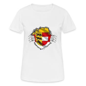Véritables T klagenfurt & Carinthie Patriotes & Vacanciers - T-shirt respirant Femme - blanc - Devant - AI Model Female 172 dark (172cm)