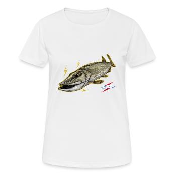 Pike design par LBS - T-shirt respirant Femme - blanc - Devant - AI Model Female 172 dark (172cm)