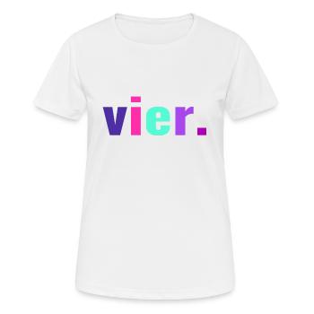 4. Geburtstag Geschenk 4 Jahre Vier - Frauen T-Shirt atmungsaktiv - Weiß - Vorne - AI Model Female 172 dark (172cm)