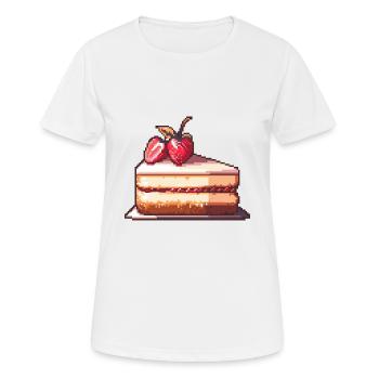 Gâteau au fromage Pixel Icon Cake - T-shirt respirant Femme - blanc - Devant - AI Model Female 172 dark (172cm)