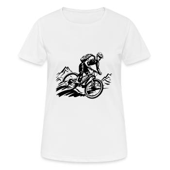 Mountainbiker Mountainbike - Frauen T-Shirt atmungsaktiv - Weiß - Vorne - AI Model Female 172 dark (172cm)