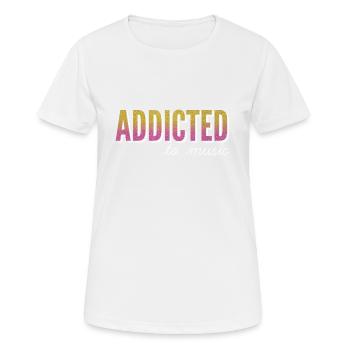 Accro à la musique / accro à la musique - T-shirt respirant Femme - blanc - Devant - AI Model Female 172 dark (172cm)