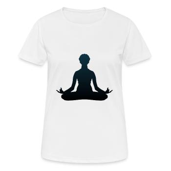 Yoga Haltung 1509 o - Frauen T-Shirt atmungsaktiv - Weiß - Vorne - AI Model Female 172 dark (172cm)