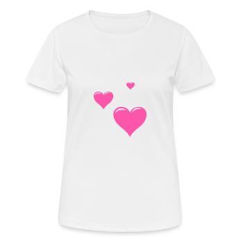 Drei Rosa Herzen - Frauen T-Shirt atmungsaktiv - Weiß - Vorne - AI Model Female 172 dark (172cm)