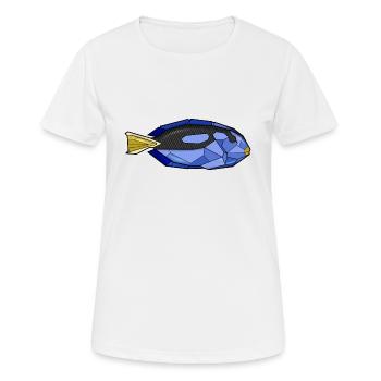 Geometric doctor fish - Women's Breathable T-Shirt - white - Front - AI Model Female 172 dark (172cm)