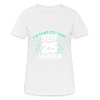 25. Hochzeitstag Silberhochzeit - Frauen T-Shirt atmungsaktiv - Weiß - Vorne - AI Model Female 172 dark (172cm)