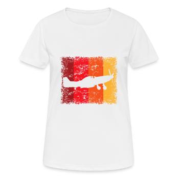 Flugzeug Piloten Fliegen Flieger Motorflugzeug - Frauen T-Shirt atmungsaktiv - Weiß - Vorne - AI Model Female 172 dark (172cm)