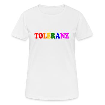 Toleranz - Frauen T-Shirt atmungsaktiv - Weiß - Vorne - AI Model Female 172 dark (172cm)
