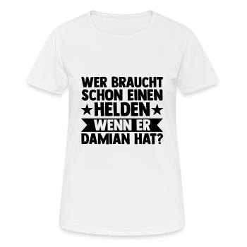 Vorname Damian - Frauen T-Shirt atmungsaktiv - Weiß - Vorne - AI Model Female 172 dark (172cm)