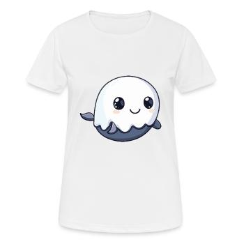 Wal Halloween Lustig Geist - Frauen T-Shirt atmungsaktiv - Weiß - Vorne - AI Model Female 172 dark (172cm)