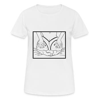 BDSM Fetisch Kunst Gesäß Lust und Liebe - Frauen T-Shirt atmungsaktiv - Weiß - Vorne - AI Model Female 172 dark (172cm)