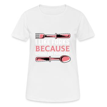 Spoons are pointless Special Gift - Women's Breathable T-Shirt - white - Front - AI Model Female 172 dark (172cm)