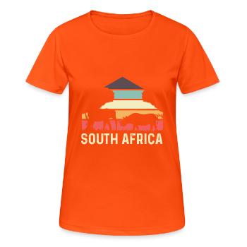 Afrique du Sud Rhino Afro Cadeau - T-shirt respirant Femme - orange néon - Devant - AI Model Female 172 dark (172cm)