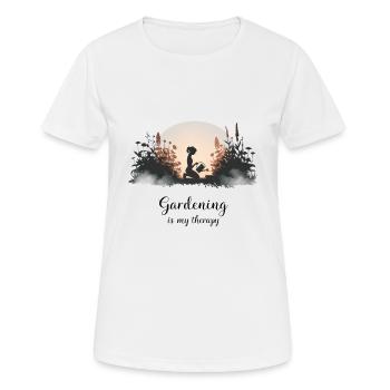 Le jardinage est ma thérapie – Nature & Relaxation - T-shirt respirant Femme - blanc - Devant - AI Model Female 172 dark (172cm)