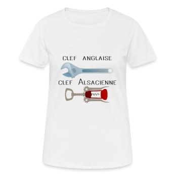 Elsässer englischer Schlüssel Humor lustig Alkohol schießt - Frauen T-Shirt atmungsaktiv - Weiß - Vorne - AI Model Female 172 dark (172cm)