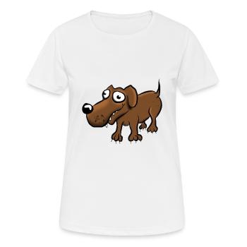 Hund - Frauen T-Shirt atmungsaktiv - Weiß - Vorne - AI Model Female 172 dark (172cm)