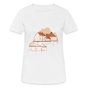 Burghausen - Bavière - T-shirt respirant Femme - blanc - Devant - AI Model Female 172 dark (172cm)