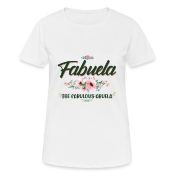 Fabuela - La fabuleuse Abuela. Fabuela Abuela - T-shirt respirant Femme - blanc - Devant - AI Model Female 172 dark (172cm)