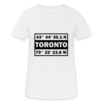 Toronto coordinates City Canada Toronto - Women's Breathable T-Shirt - white - Front - AI Model Female 172 dark (172cm)
