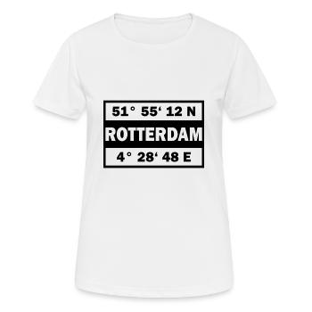Rotterdam coordonne la ville de Rotterdam - T-shirt respirant Femme - blanc - Devant - AI Model Female 172 dark (172cm)