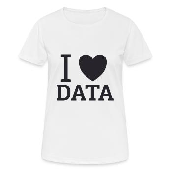 "Love Data" | Data Scientist - Women's Breathable T-Shirt - white - Front - AI Model Female 172 dark (172cm)