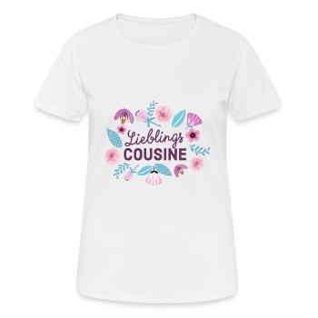 Lieblingscousine Geschenk für Cousine - Frauen T-Shirt atmungsaktiv - Weiß - Vorne - AI Model Female 172 dark (172cm)