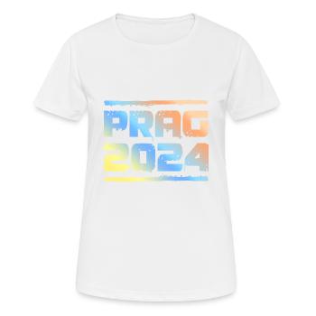 Prag 2024 Bunt - Frauen T-Shirt atmungsaktiv - Weiß - Vorne - AI Model Female 172 dark (172cm)
